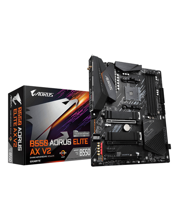 GIGABYTE B550 AORUS ELITE AX V2 Carte mère - Processeurs AMD Ryzen 5000, VRM 12+2 phases, jusqu'à 4733 MHz DDR4, 1xPCIe 4.0 + 1x