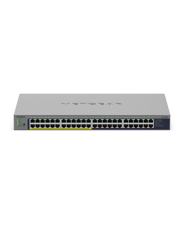 NETGEAR GS748PP Non-géré Gigabit Ethernet (10/100/1000) Connexion Ethernet, supportant l'alimentation via ce port (PoE) Gris