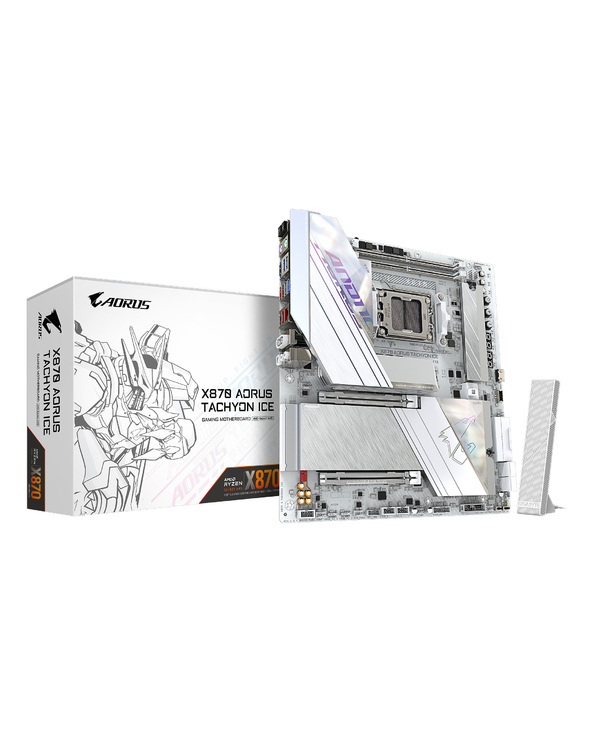 GIGABYTE X870 AORUS TACHYON ICE Carte Mère – Compatible avec les processeurs AMD Ryzen 9000, VRM numérique 18+2+2 phases, jusqu'
