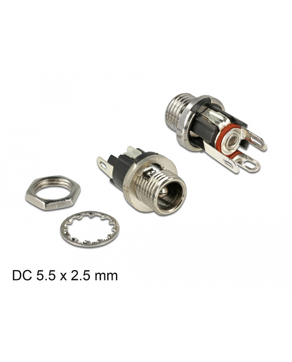 DeLOCK 89911 connecteur de fils DC Noir, Nickel
