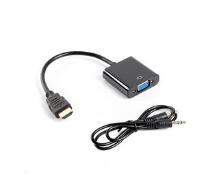 Lanberg AD-0017-BK câble vidéo et adaptateur 0,2 m VGA (D-Sub) HDMI Type A (Standard) Noir