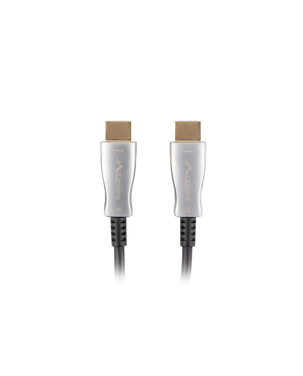 Lanberg CA-HDMI-20FB-0200-BK câble HDMI 20 m HDMI Type A (Standard) Noir, Argent