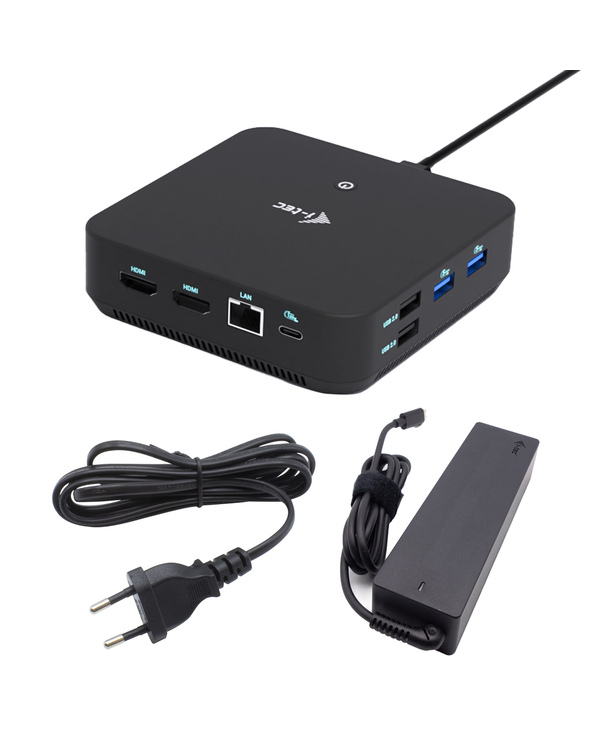 i-tec USB-C DP Dual HDMI Docking Station with Power Delivery 100 W + Universal Charger 100W