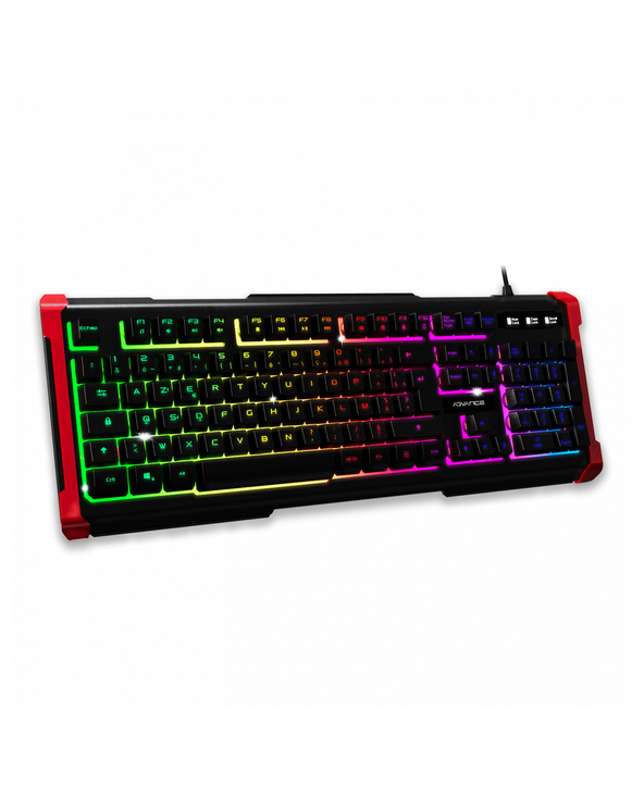 Advance Tapes GTA 240 clavier Gaming USB AZERTY Français Noir, Rouge