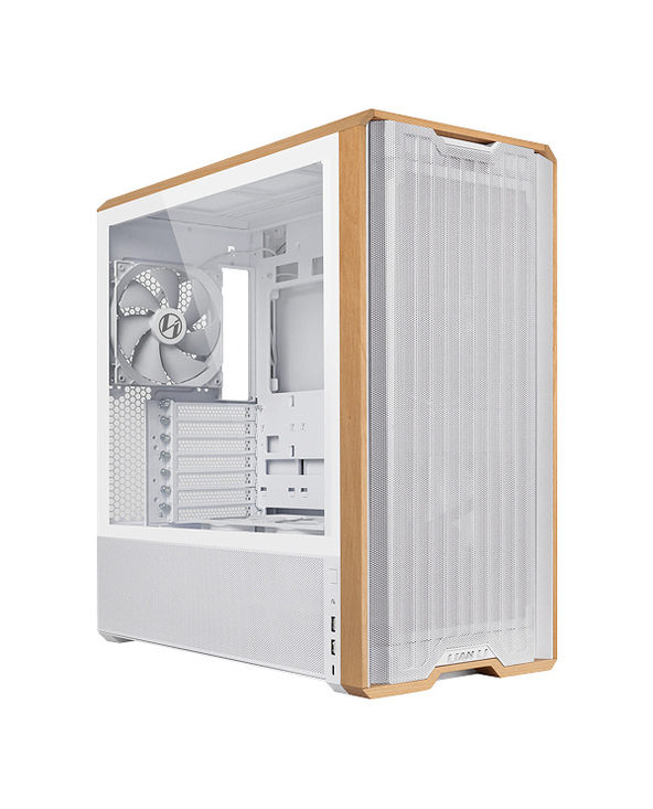 Lian Li Lancool LAN217W unité centrale Midi Tower Blanc, Bois