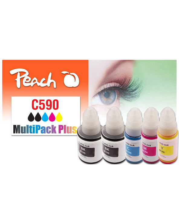 Peach 321339 cartouche d'encre 5 pièce(s) Compatible Rendement standard Noir, Cyan, Magenta, Jaune