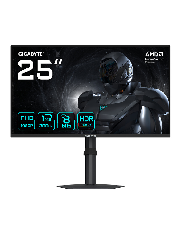 GIGABYTE G25F2 MONITEUR GAMING 24,5" FHD – 1920 X 1080, 200HZ, 1MS, 300 CD/M², DISPLAYHDR 10, HDMI 2.0, DISPLAYPORT 1.4 24.5" LE