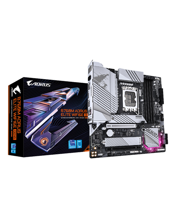 GIGABYTE B760M AORUS ELITE WIFI6E GEN5 Carte Mère – Compatible avec les processeurs Intel Core 14e génération, VRM numérique 12+