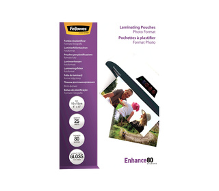 Fellowes Pochettes brillantes pour photo 80 microns 10 x 15 cm