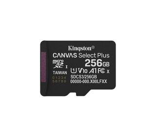Kingston Technology 256GB micSDXC Canvas Select Plus Gen3 150R A1 (Adaptateur SD non inclus)