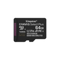 Kingston Technology 64GB micSDXC Canvas Select Plus Gen3 100R A1 (Adaptateur SD non inclus)