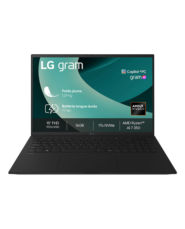 LG Gram 15Z80T 15.6" AMD Ryzen AI 7 16 Go Noir 1 To