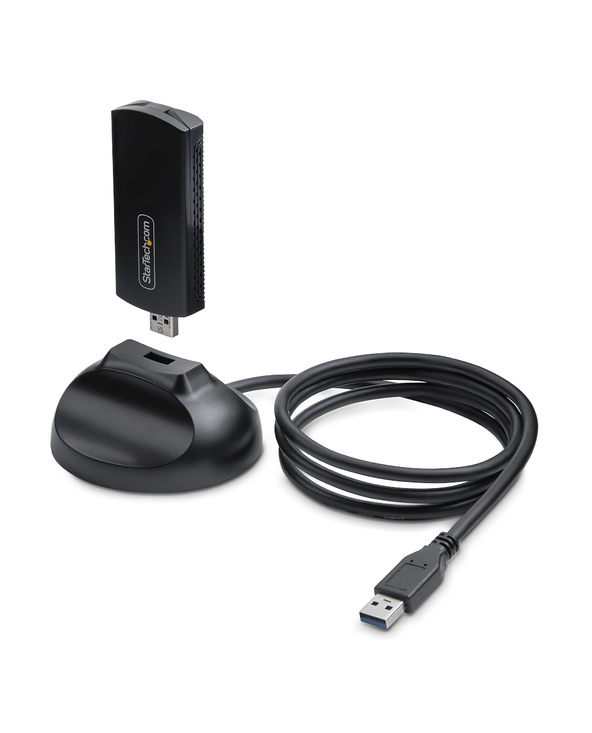 StarTech.com Clé USB WiFi 6E pour Ordinateur de Bureau/Portable, Carte Réseau Sans Fil avec Antenne Pliable, Dongle WiFi 6E pour