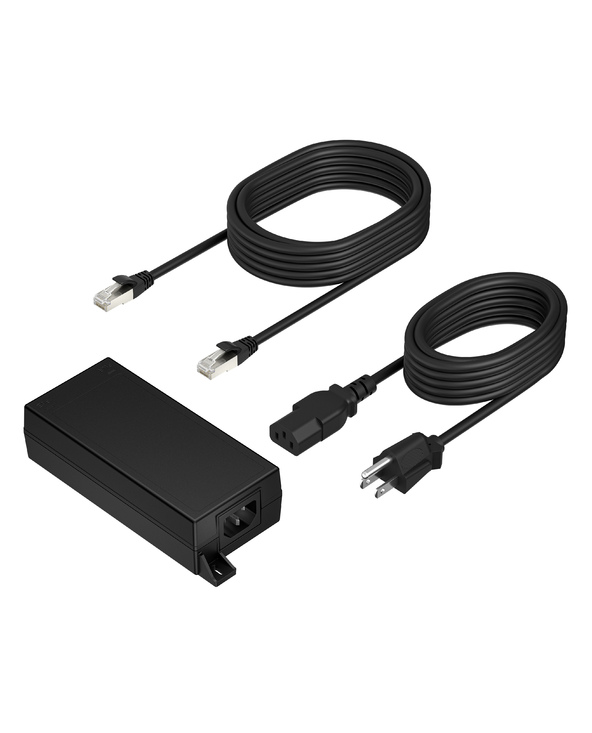 Poly PoE++ 65W 2.5G Adapter with 3.66m CAT6A Cable and Power Cord adaptateur de puissance & onduleur Intérieure Noir