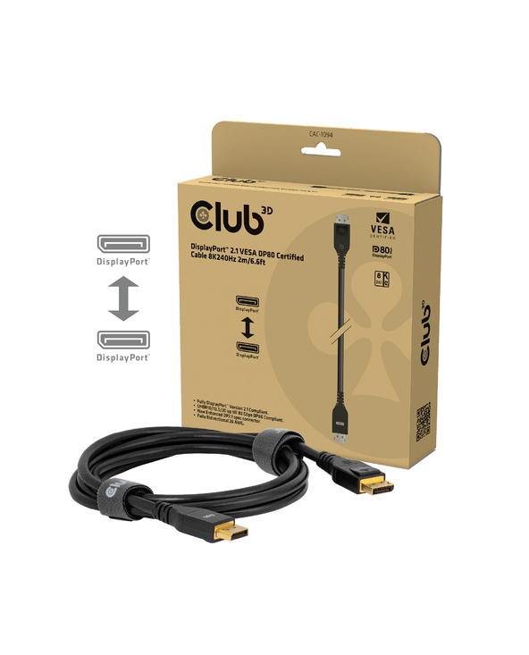 CLUB3D CAC-1094 câble DisplayPort 2 m Noir