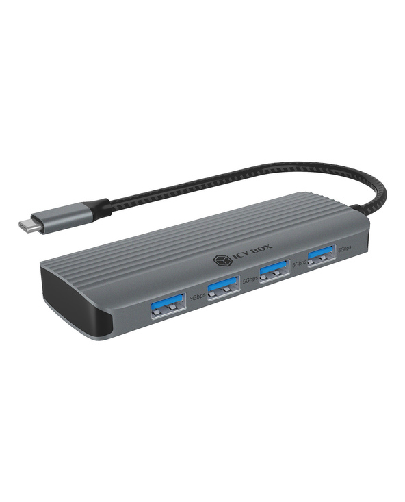 ICY BOX IB-DK4022a-CPD Avec fil USB 3.2 Gen 1 (3.1 Gen 1) Type-C Aluminium, Argent