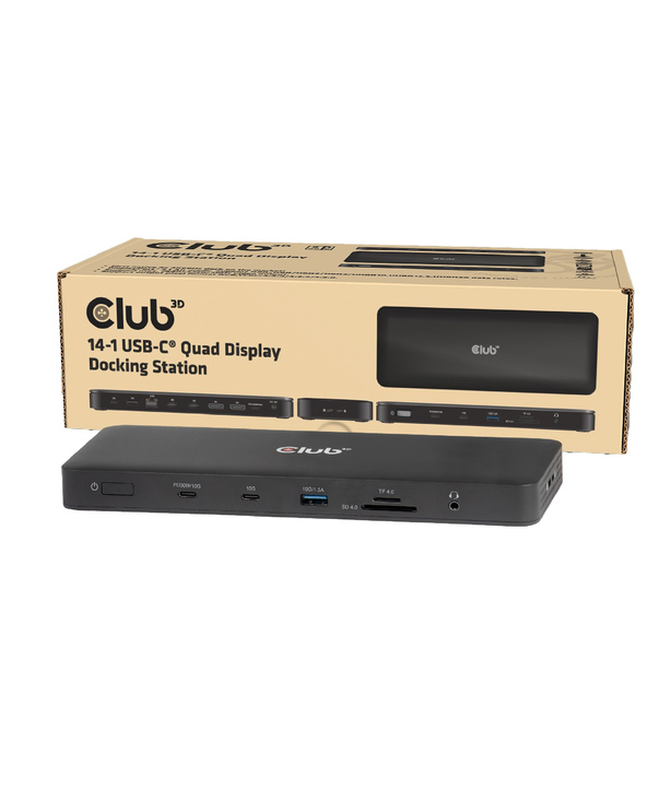 CLUB3D 14-1 USB-C Quad Display Docking Station Station d'accueil USB4