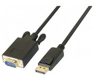 Uniformatic 12682 câble vidéo et adaptateur 2 m VGA (D-Sub) DisplayPort Noir