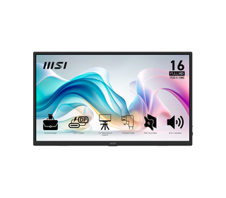 MSI PRO MP165 E6 téléviseur et moniteur portables Moniteur portable Noir 39,6 cm (15.6") LED 1920 x 1080 pixels
