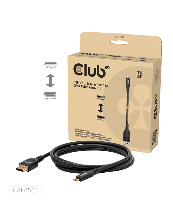 CLUB3D CAC-1563 câble vidéo et adaptateur 2 m DisplayPort