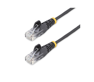 StarTech.com Câble Ethernet CAT6 Noir Fin de 7m, Sans Accroc, 100W PoE, UTP, LSZH, Fil de Cuivre Pur 28AWG, Cordon Patch Réseau 