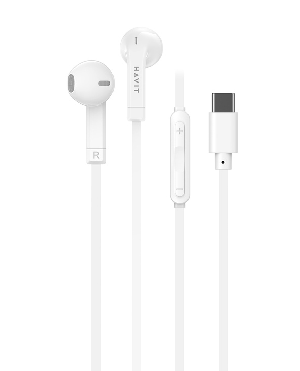 Havit 6939119077815 écouteur/casque Écouteurs Avec fil Ecouteurs Musique USB Type-C Blanc