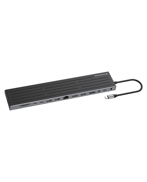 Conceptronic DONN32B station d'accueil Avec fil USB 3.2 Gen 1 (3.1 Gen 1) Type-C Gris, Argent