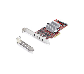 StarTech.com Carte PCIe USB-C 4 Ports, USB 3.2 10 Gbit/s, Carte d'Extension PCI Express USB-C, 4 Contrôleurs USB Indépendants, C