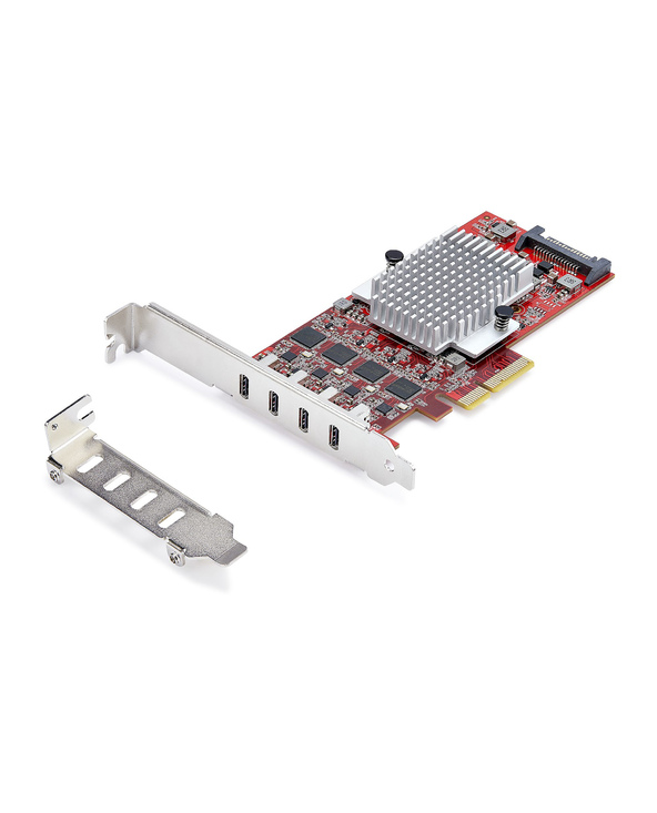 StarTech.com Carte PCIe USB-C 4 Ports, USB 3.2 10 Gbit/s, Carte d'Extension PCI Express USB-C, 4 Contrôleurs USB Indépendants, C