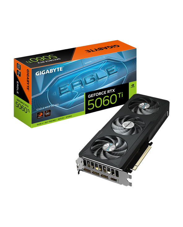 GIGABYTE GeForce RTX 5060 Ti EAGLE MAX OC 16G Carte Graphique - 16GB GDDR7, 128bit, PCI-E 5.0, 2617MHz Fréquence du cœur, 3 x DP