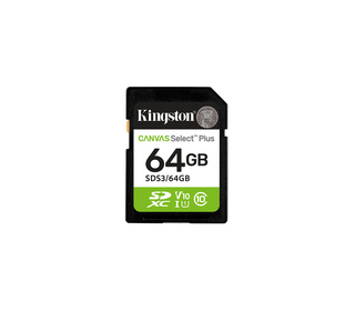 Kingston Technology 64 Go SDXC Canvas Select Plus Gen3 100 Mo/s C10 UHS-I U1 V10