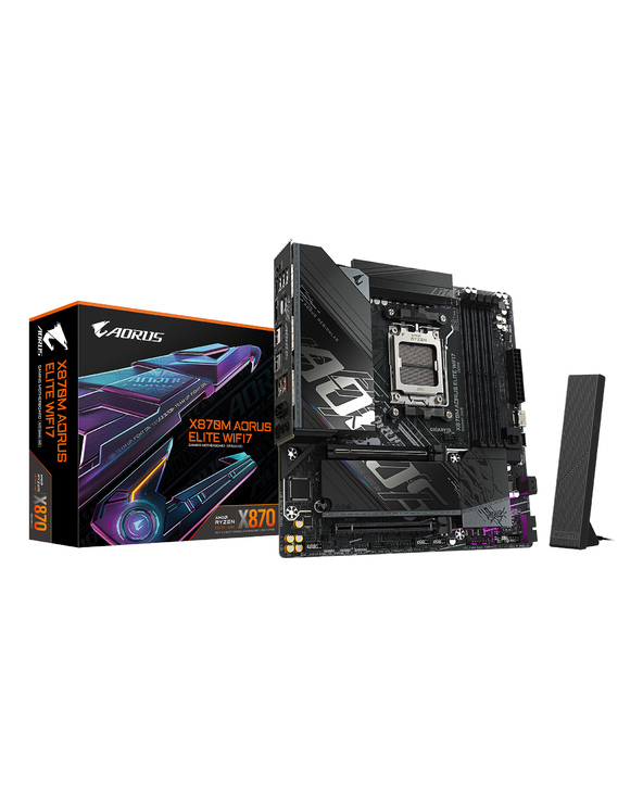GIGABYTE X870M AORUS ELITE WIFI7 Carte Mère – Compatible avec les processeurs AMD Ryzen 9000, VRM numérique 14+2+2 phases, jusqu