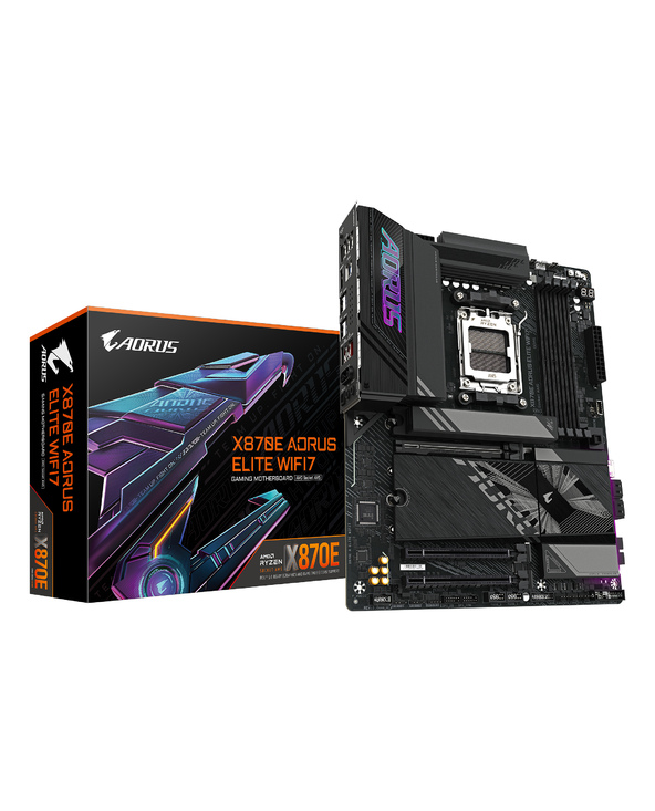 GIGABYTE X870E AORUS ELITE WIFI7 Carte Mère - Prend en charge les processeurs AMD Ryzen 9000, 16+2+2 phases VRM numérique, jusqu