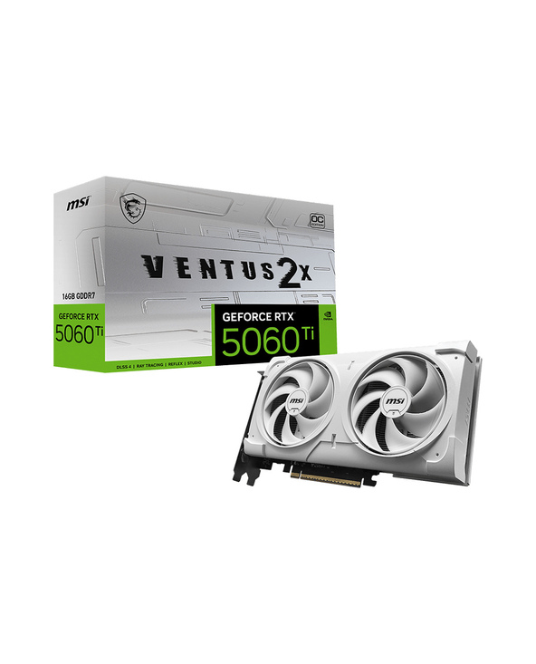MSI VENTUS GEFORCE RTX 5060 TI 16G 2X OC WHITE PLUS carte graphique NVIDIA 16 Go GDDR7