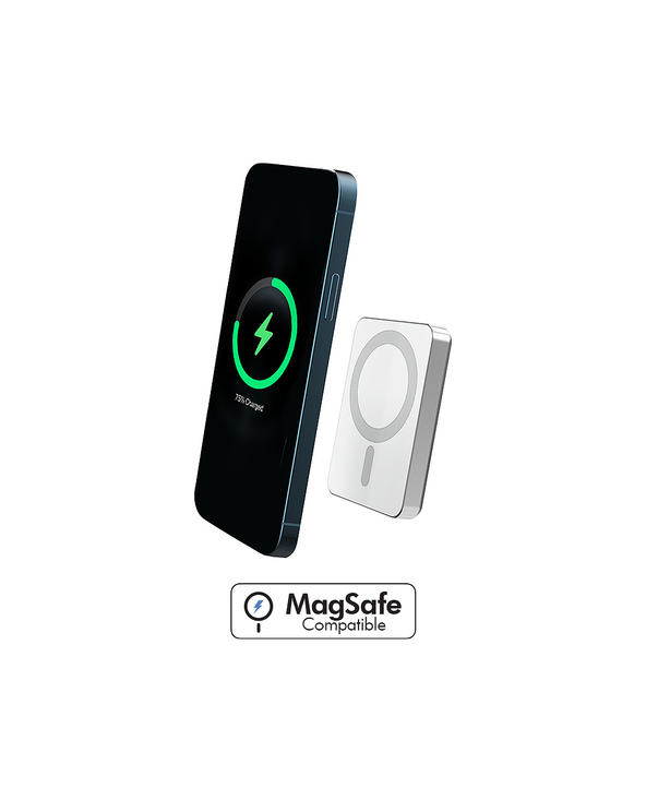 BIG BEN FPMSPBMINI5A15WS chargeur d'appareils mobiles Smartphone Argent USB Recharge sans fil Charge rapide Intérieure