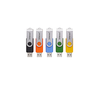 Intenso 5 x Clé USB Office Line, 64 Go, USB-A, 3.2 Gen 1x1, couleurs assorties