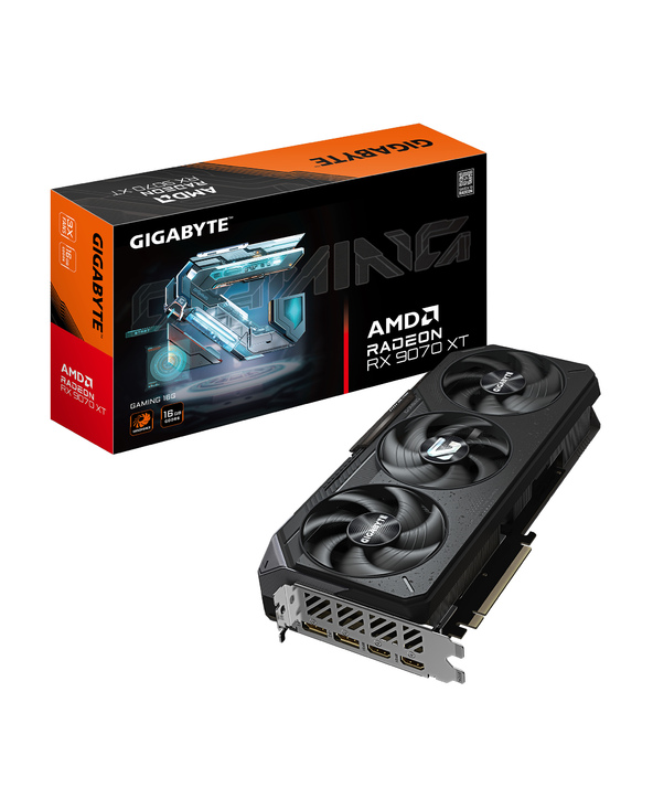 GIGABYTE Radeon RX 9070 XT GAMING 16G Carte graphique - 16 Go GDDR6, 256 bits, PCI-E 5.0, Fréquence du cœur 2970 MHz, 2 x Displa