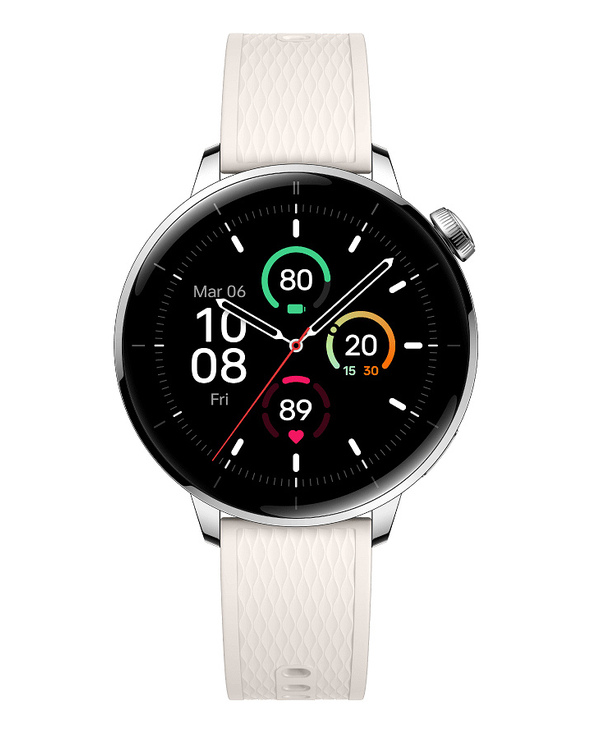OnePlus Watch 3 43mm 3,35 cm (1.32") AMOLED Numérique 466 x 466 pixels Écran tactile Argent, Titane Wifi GPS (satellite)