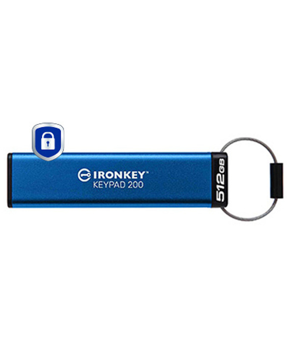 Kingston Technology IronKey Keypad 200 de 512 Go, FIPS 140-3 niveau 3 (en attente), chiffrement AES-256
