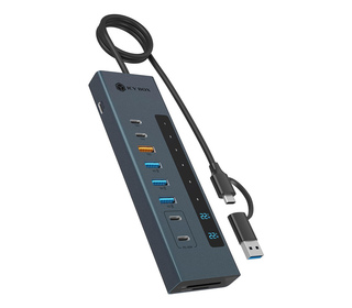 ICY BOX IB-HUB1742CR-C2PD 10000 Mbit/s Noir