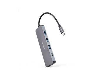 Nanocable 10.16.4409 hub & concentrateur USB 3.2 Gen 1 (3.1 Gen 1) Type-C 5 Mbit/s Gris