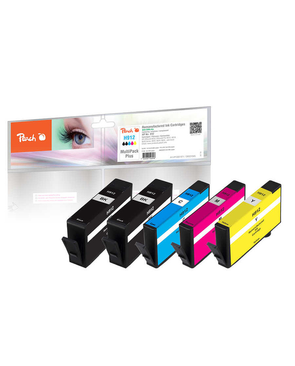 Peach PI300-971 cartouche d'encre 5 pièce(s) Compatible Rendement standard Noir, Cyan, Magenta, Jaune