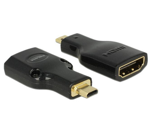 DeLOCK HDMI Micro-D/HDMI-A, M/F, 4K Micro-HDMI Noir