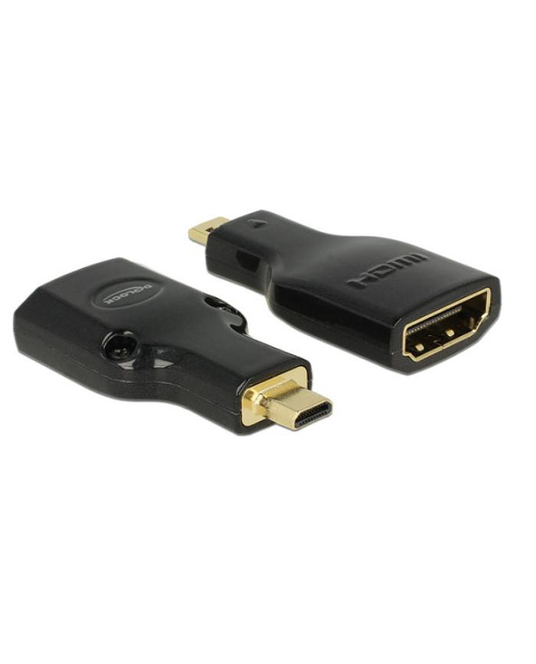 DeLOCK HDMI Micro-D/HDMI-A, M/F, 4K Micro-HDMI Noir
