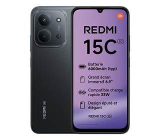 Xiaomi Redmi 15C 5G 6.9" 256 Go Noir