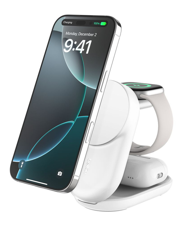 Belkin Qi2 Fitness tracker, Casques, Smartphone, Smartwatch Blanc USB Recharge sans fil Charge rapide Intérieure