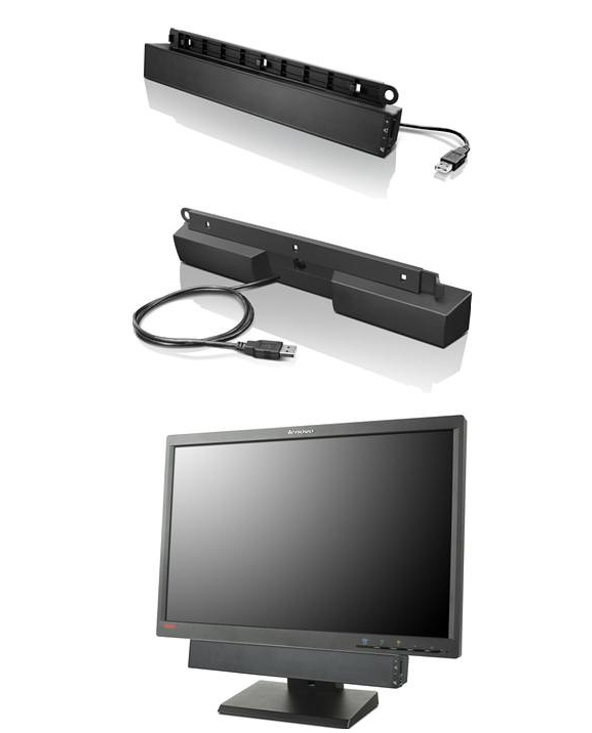 Lenovo USB Soundbar Noir 2.0 canaux 2,5 W