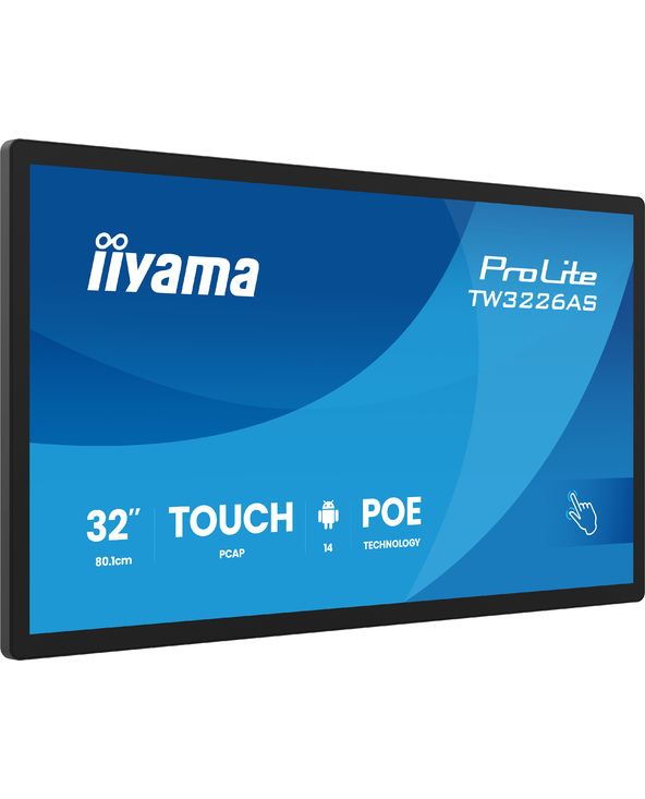 iiyama TW3226AS-B3P Écran d'affichage dynamique Écran plat interactif 80 cm (31.5") LED Wifi 500 cd/m² Full HD Noir Écran tactil