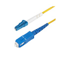 StarTech.com Câble Fibre Optique de 2m Simplex Monomode LC à SC (UPC) OS2, 9/125µm, 40G/100G, Cordon Fibre Optique, Insensible à
