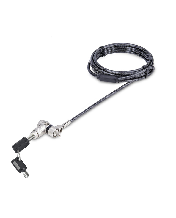 StarTech.com Antivol Universel 3-en-1 pour Ordinateur Portable, Câble de Verrouillage de 2m à Clé Maîtresse, Compatible avec Nob